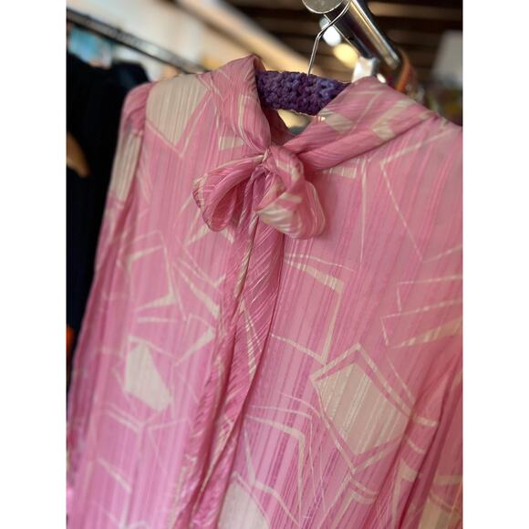 Vintage Nat Kaplan Couture Pink Silk Dress - Size L - Picture 2 of 7